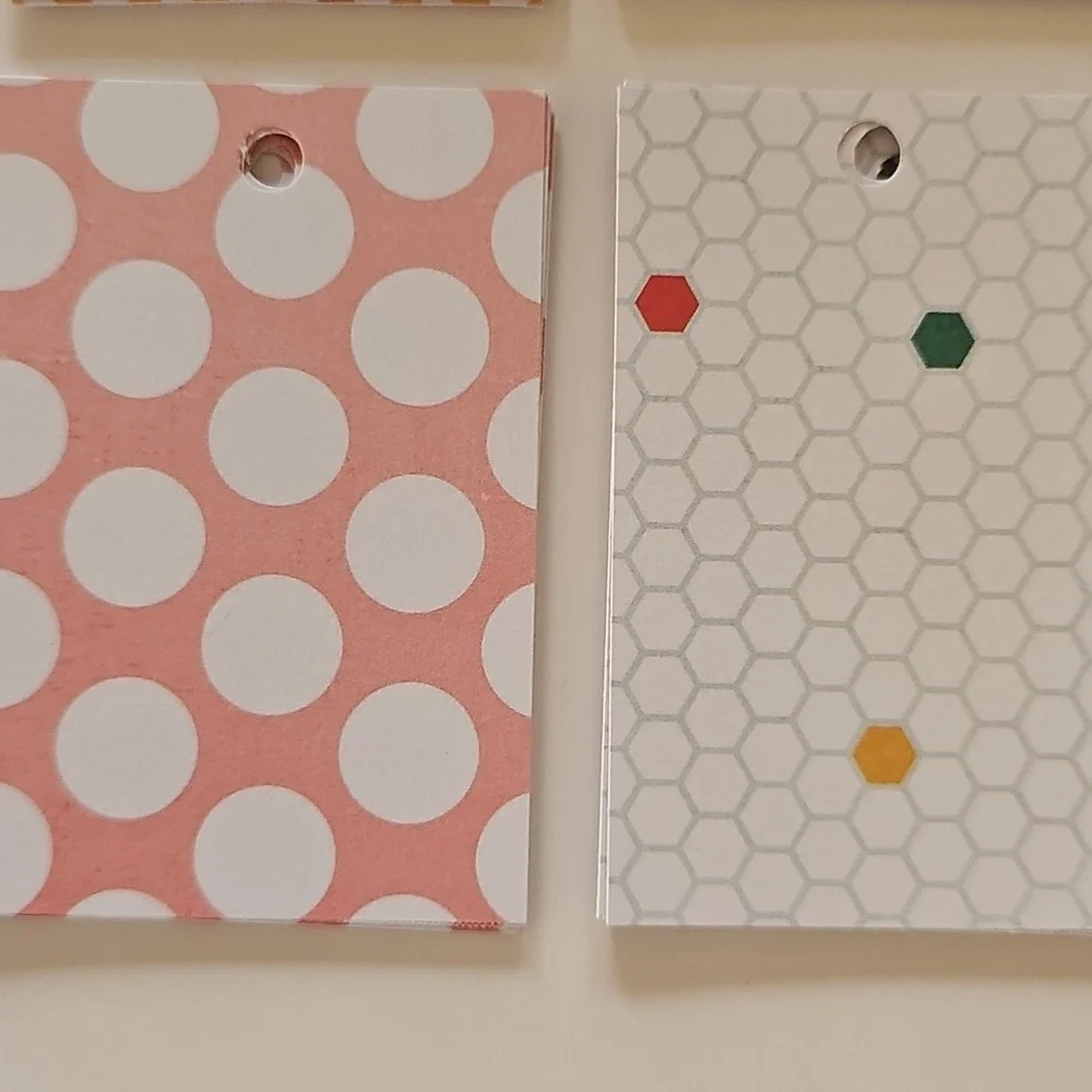 64 Colorful Hand Cut Blank Back Spring Theme Cardstock Gift Tag Set